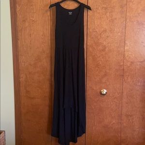 Black sleeveless high low dress